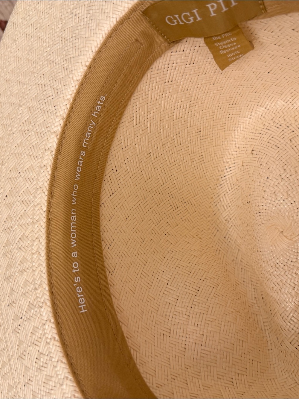 GIGI PIP Wide Brim Straw Hat in Cream - Picture 6 of 7